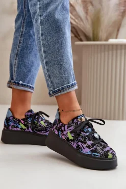 Buty Sportowe Na Platformie></noscript>Maciejka Skórzane Buty Sportowe Na Platformie 06191-05 Fioletowe Fioletowy