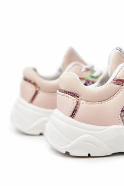 Clearance Skórzane Buty Sportowe Wężowe Różowe Gabbie Dzieci Dziewczęce