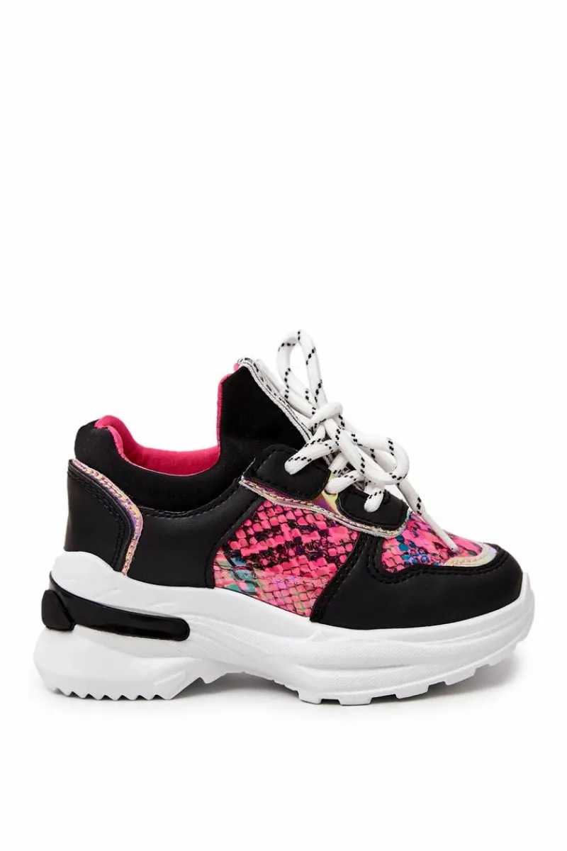 Dziewczęce>Boto Skórzane Buty Sportowe Wężowe Czarne Gabbie