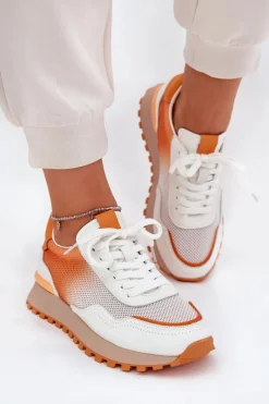 Best Buty damskie Vinceza Skórzane Buty Sportowe Z Siateczką Damskie Vinceza 66775 Pomarańczowe Pomarańczowy