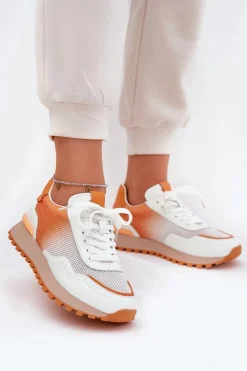 Best Buty damskie Vinceza Skórzane Buty Sportowe Z Siateczką Damskie Vinceza 66775 Pomarańczowe Pomarańczowy