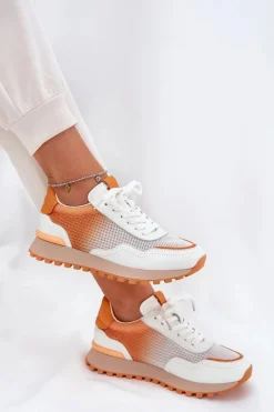 Best Buty damskie Vinceza Skórzane Buty Sportowe Z Siateczką Damskie Vinceza 66775 Pomarańczowe Pomarańczowy