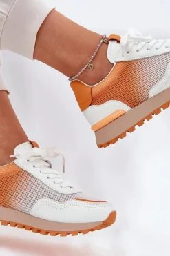 Best Buty damskie Vinceza Skórzane Buty Sportowe Z Siateczką Damskie Vinceza 66775 Pomarańczowe Pomarańczowy