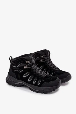 New Skórzane Buty Trekkingowe Męskie Big Star OO17433 HI-POLY SYSTEM Czarne Męskie Obuwie Trekkingowe Męskie|Botki Męskie