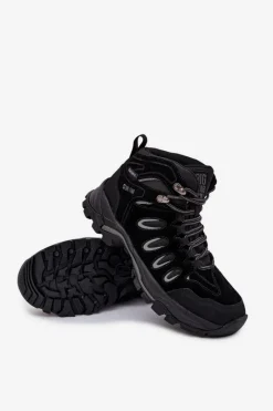 New Skórzane Buty Trekkingowe Męskie Big Star OO17433 HI-POLY SYSTEM Czarne Męskie Obuwie Trekkingowe Męskie|Botki Męskie