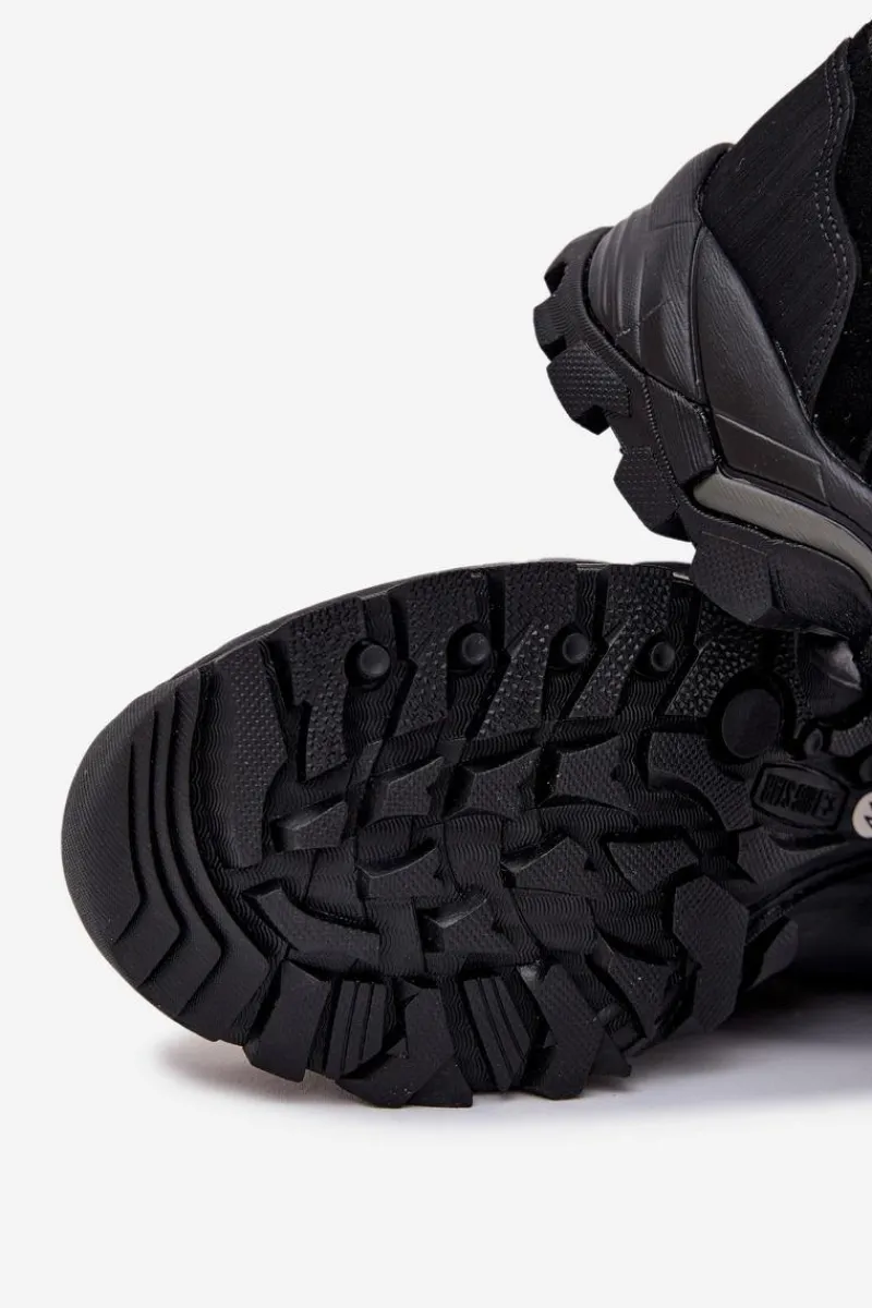 New Skórzane Buty Trekkingowe Męskie Big Star OO17433 HI-POLY SYSTEM Czarne Męskie Obuwie Trekkingowe Męskie|Botki Męskie