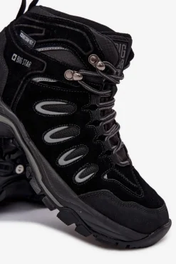New Skórzane Buty Trekkingowe Męskie Big Star OO17433 HI-POLY SYSTEM Czarne Męskie Obuwie Trekkingowe Męskie|Botki Męskie