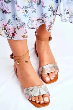 Sandały Płaskie><noscript><img width=