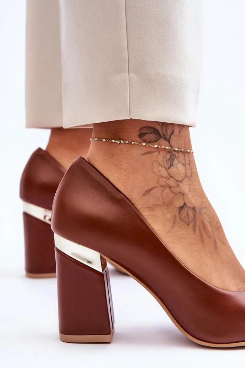 Best Boto Skórzane Czółenka Lewski 3117 Brązowe Brązowy