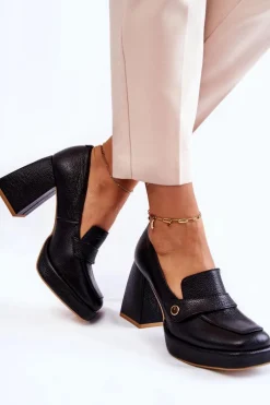 Discount Boto Skórzane Czółenka Lewski Shoes 3195/2 Czarne