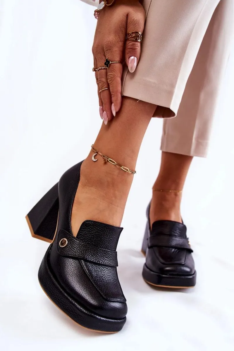 Discount Boto Skórzane Czółenka Lewski Shoes 3195/2 Czarne