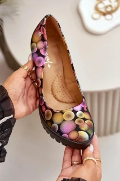 Sale Maciejka Skórzane Czółenka Na Słupku 02629-39 Multikolor Wielokolorowy