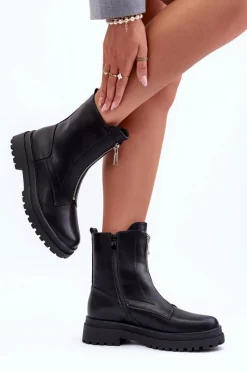 Czarne Botki|Botki Płaskie><noscript><img width=