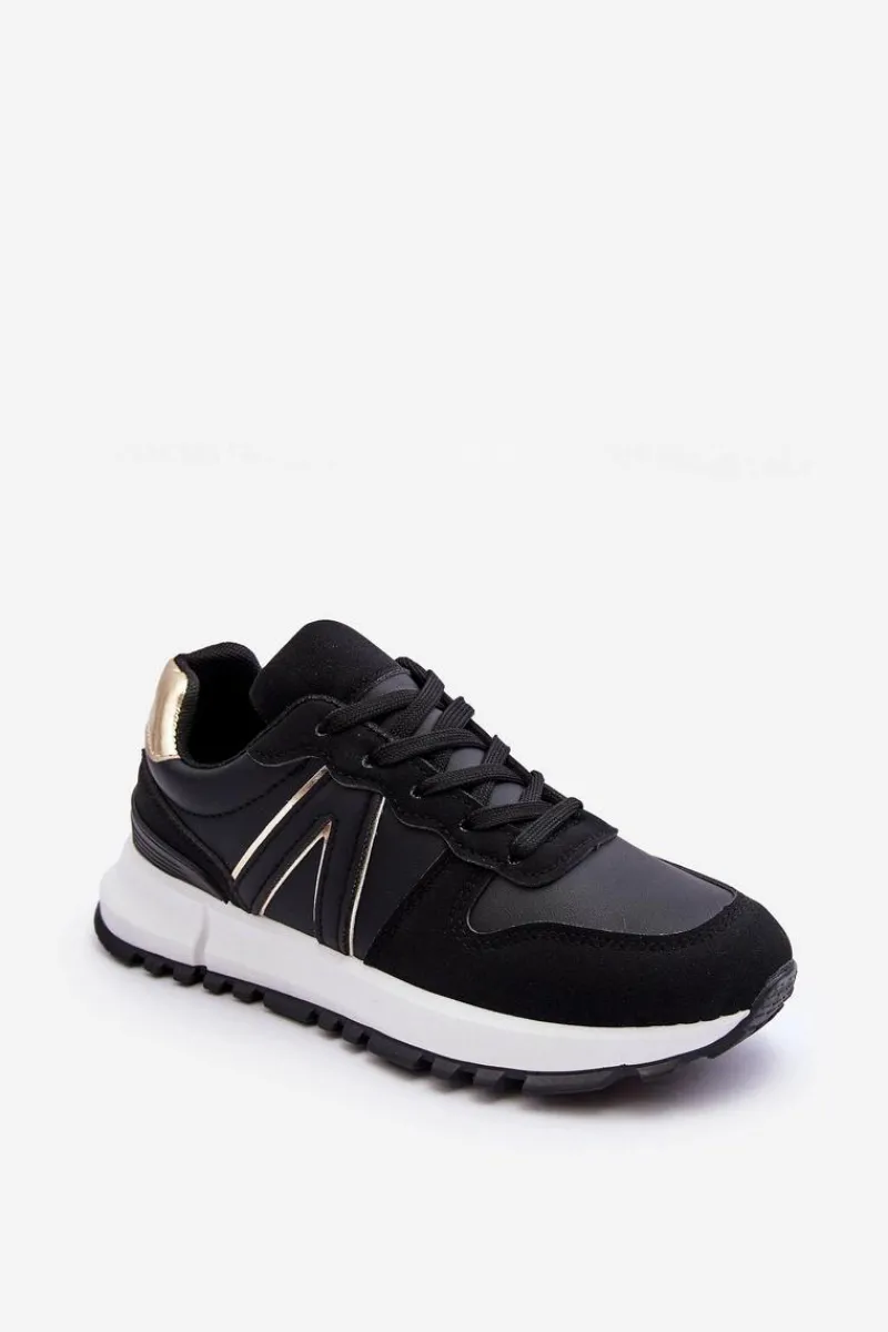 Outlet Boto Skórzane Damskie Buty Sportowe Czarne Kabama