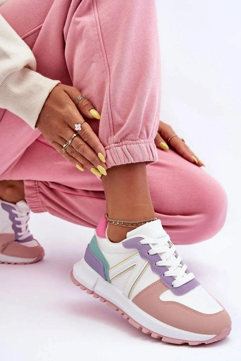 Sneakersy Damskie>Boto Skórzane Damskie Buty Sportowe Wielokolorowe Kabama