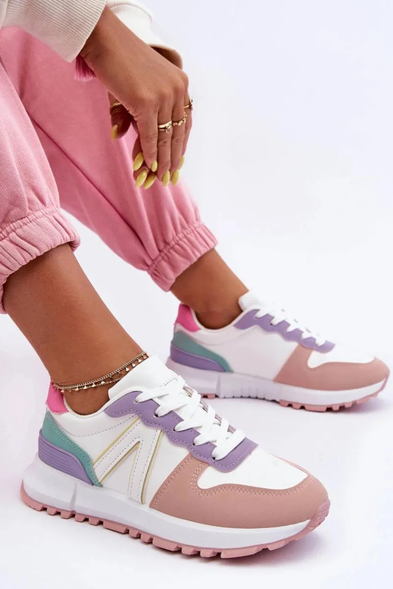 Sneakersy Damskie>Boto Skórzane Damskie Buty Sportowe Wielokolorowe Kabama