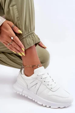 Sale Skórzane Damskie Buty Sportowe Białe Kabama Damskie Sneakersy Damskie