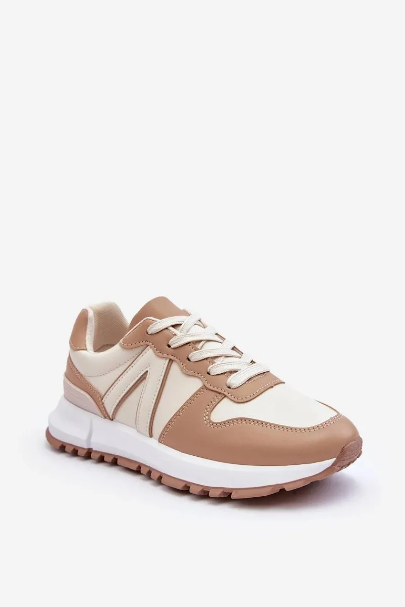 Outlet Skórzane Damskie Buty Sportowe Beżowe Kabama Damskie Sneakersy Damskie