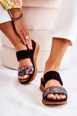 Hot Maciejka Skórzane Damskie Sandały 04142-20 Czarne