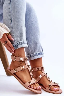 Sandały Płaskie><noscript><img width=