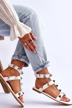 Sandały Płaskie><noscript><img width=