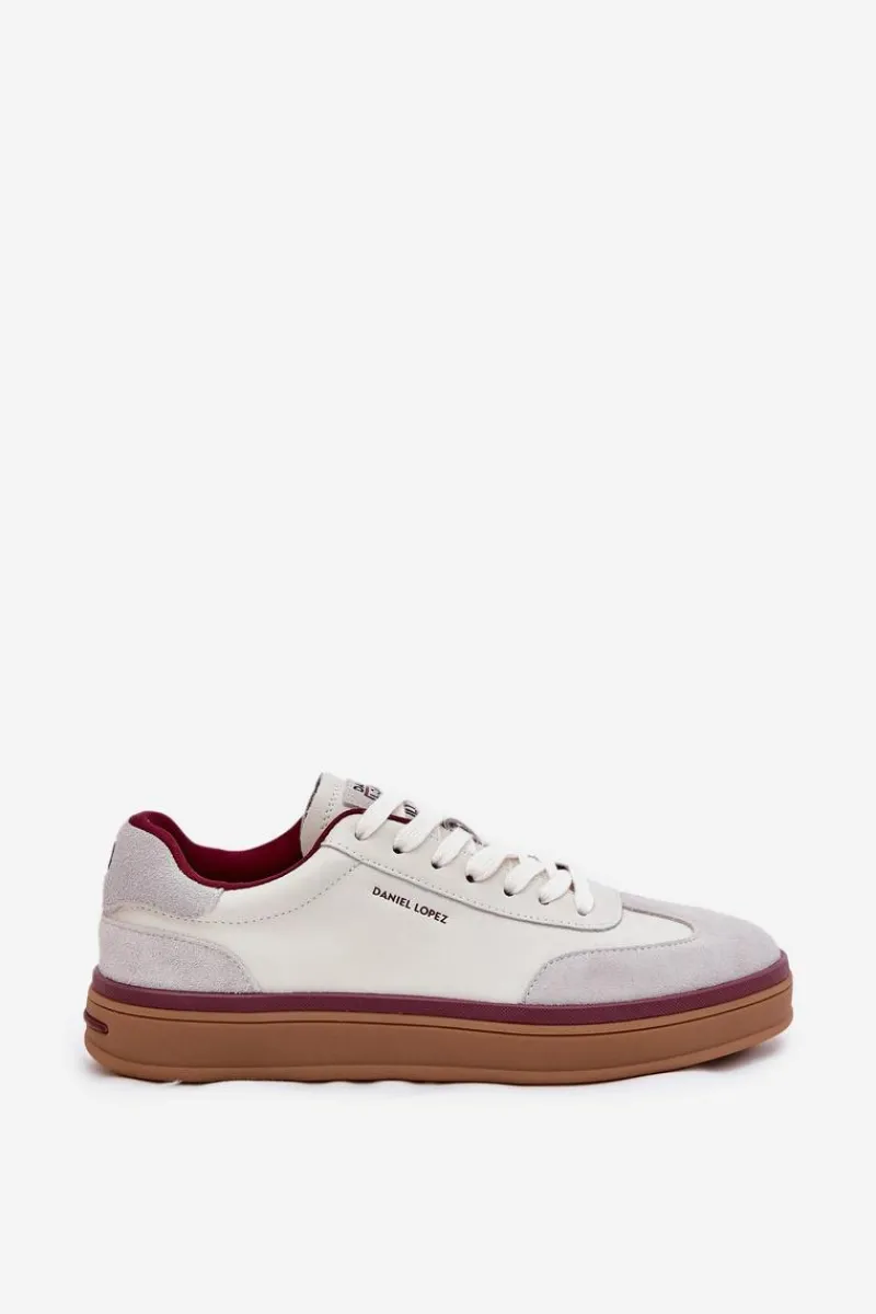 Buty Sportowe Na Platformie|Sneakersy Damskie>Daniel Lopez Just Dare Skórzane Damskie Sneakersy SS2D4008 Biało-Szare