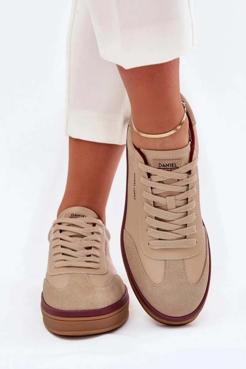 Buty Sportowe Na Platformie|Sneakersy Damskie>Daniel Lopez Just Dare Skórzane Damskie Sneakersy SS2D4007 Beżowe
