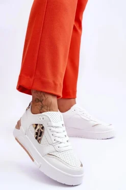 Online Boto Skórzane Damskie Sportowe Buty W Cętki Białe Nancey