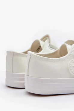 Clearance Evento Skórzane Dziecięce Trampki Na Rzep Białe Delmara