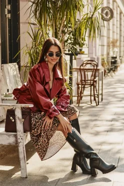 Clearance Skórzane Eleganckie Kozaki Do Kolana Na Obcasie Słupku Ocieplane D&A CR42-118 Czarne Damskie Kozaki Ocieplane|Kozaki Na Słupku