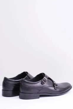 Półbuty Eleganckie></noscript>Boto Skórzane Eleganckie Męskie Półbuty Monk Czarne