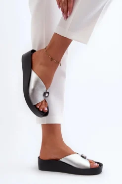 Klapki Na Koturnie|Klapki Damskie Klasyczne><noscript><img width=