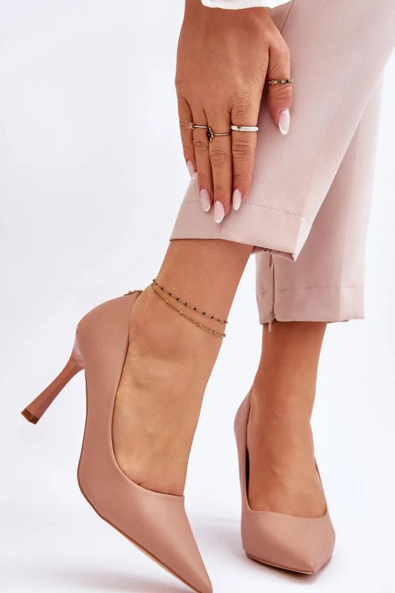 Best Buty damskie Vinceza Skórzane Klasyczne Szpilki Beżowe Kelsey