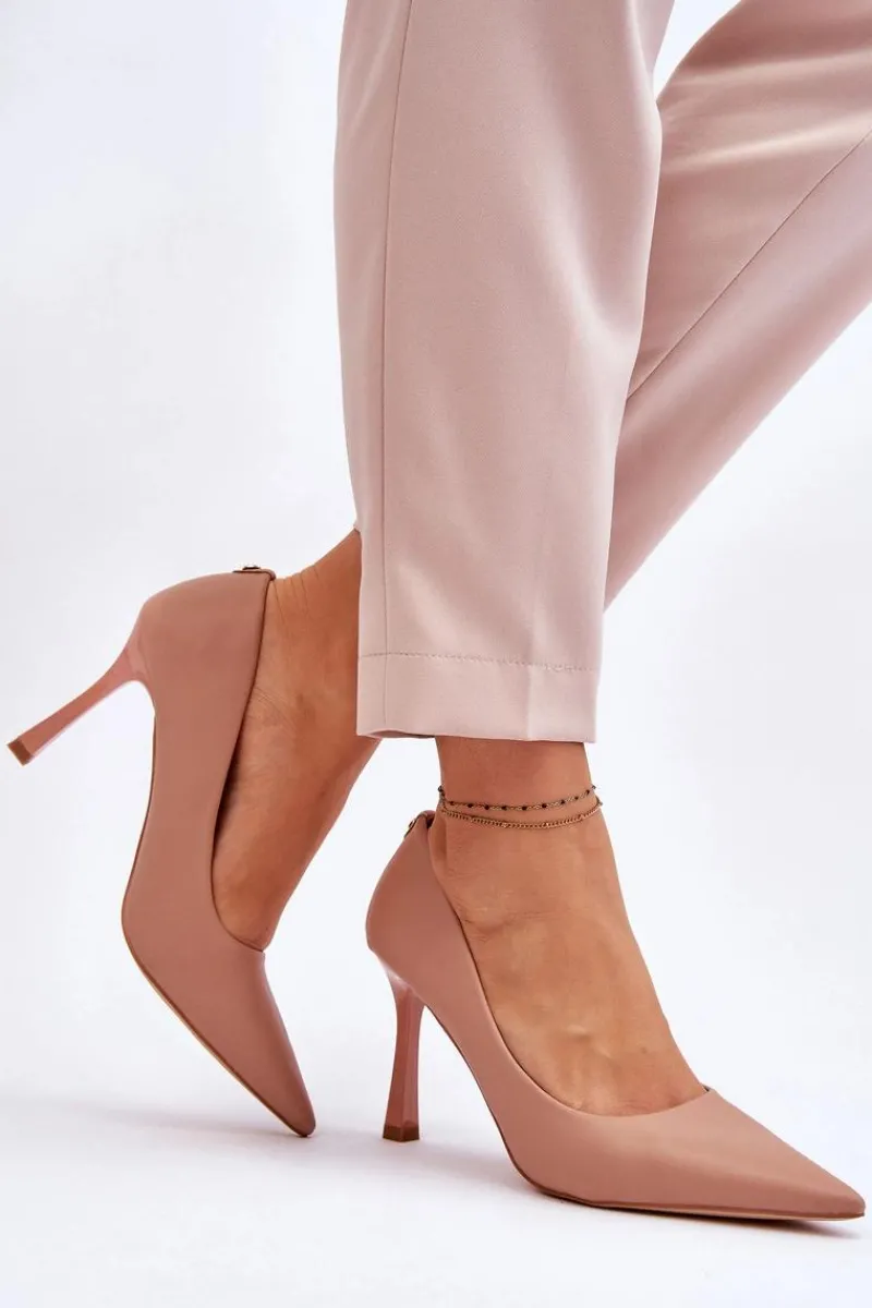 Best Buty damskie Vinceza Skórzane Klasyczne Szpilki Beżowe Kelsey