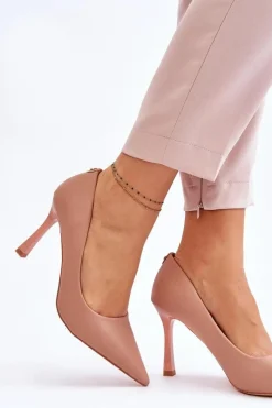 Best Buty damskie Vinceza Skórzane Klasyczne Szpilki Beżowe Kelsey