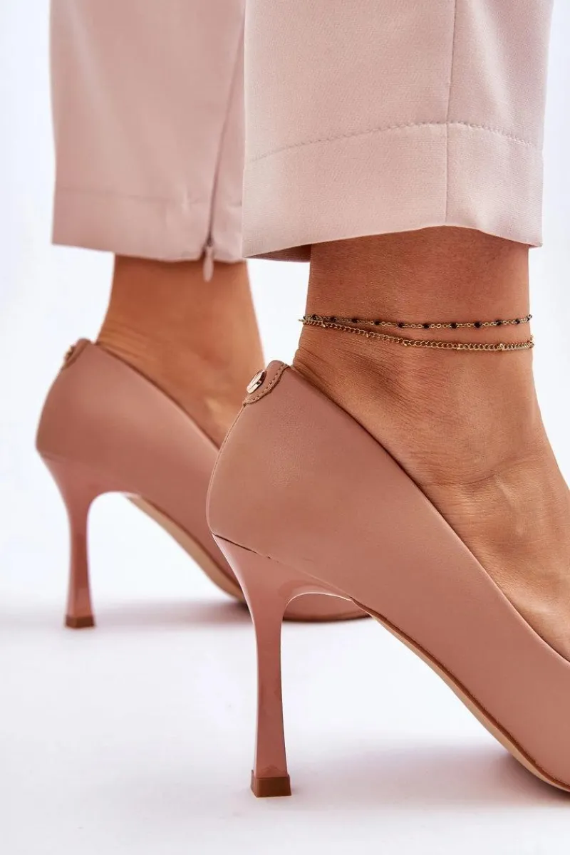 Best Buty damskie Vinceza Skórzane Klasyczne Szpilki Beżowe Kelsey