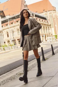 Hot Buty damskie Vinceza Skórzane Kozaki Damskie Na Niskim Obcasie Ocieplane Vinceza 66823 Czarne