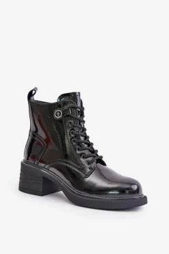 Botki Sznurowane|Czarne Botki><noscript><img width=