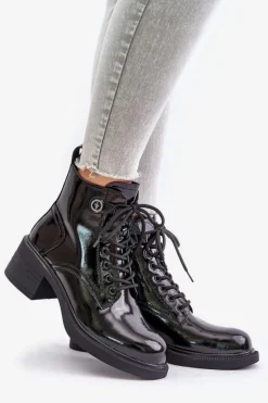 Botki Sznurowane|Czarne Botki><noscript><img width=