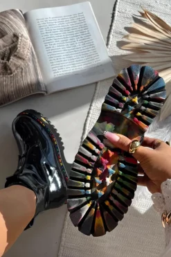 Sale Artiker Skórzane Lakierowane Botki Damskie 57C0065 Szare