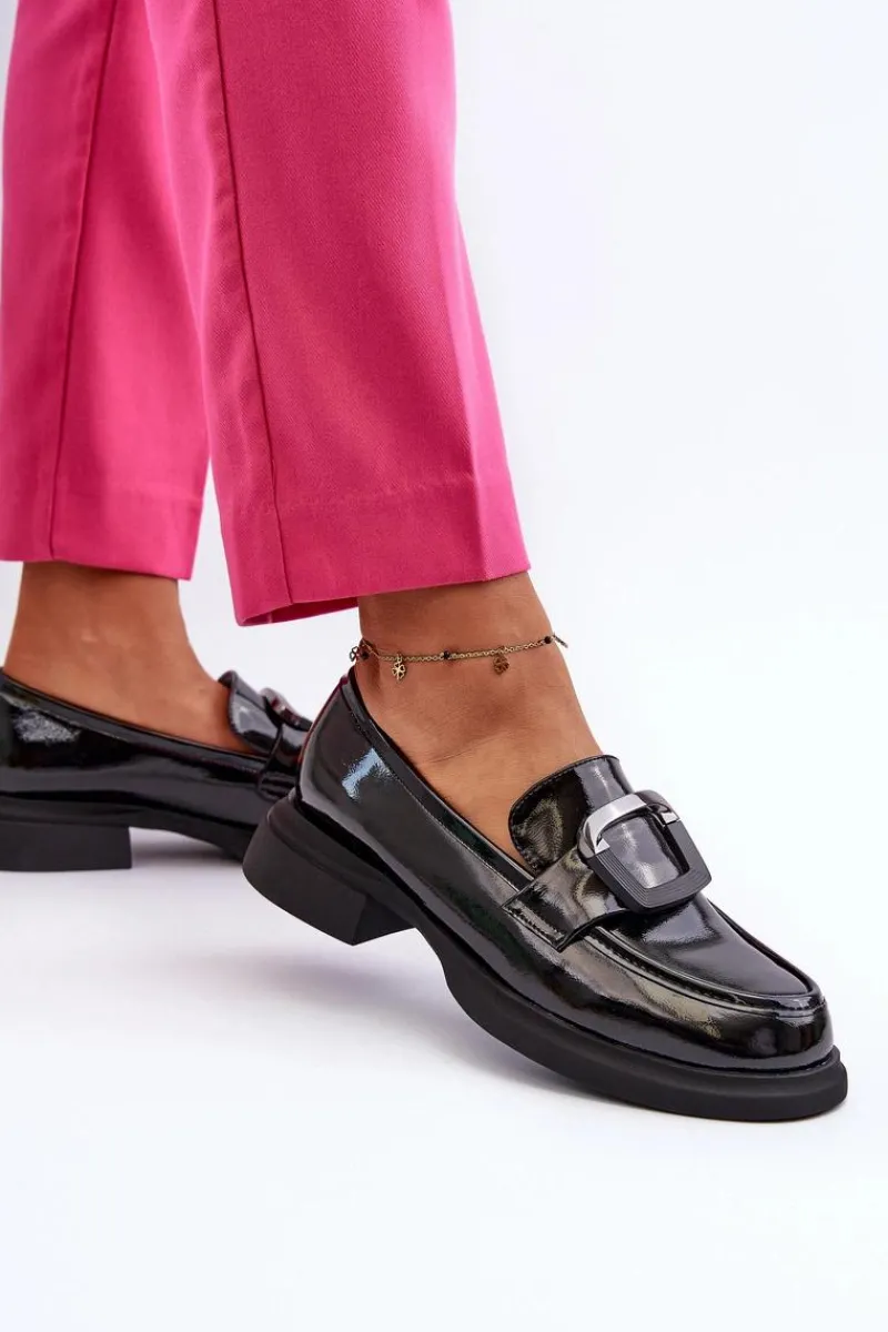 Mokasyny Damskie Skórzane|Mokasyny Damskie Lakierowane>Buty damskie Vinceza Skórzane Lakierowane Mokasyny Damskie Czarne Fidodia