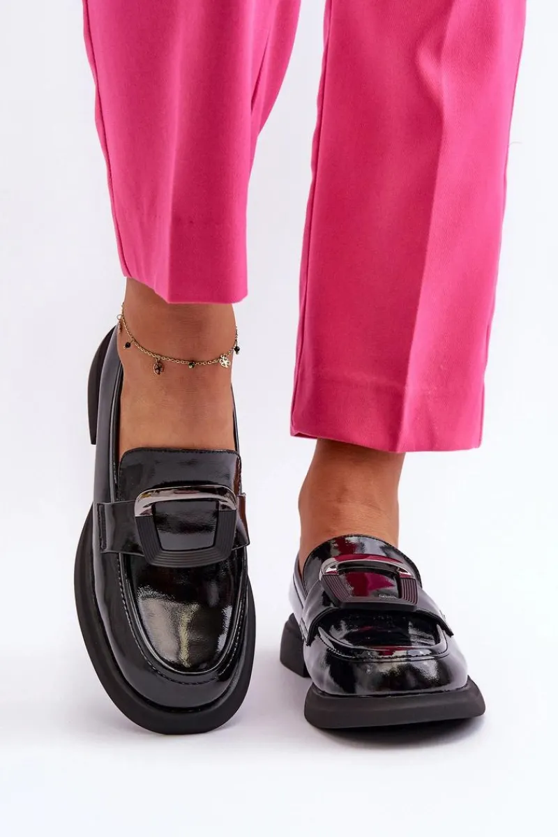 Mokasyny Damskie Skórzane|Mokasyny Damskie Lakierowane>Buty damskie Vinceza Skórzane Lakierowane Mokasyny Damskie Czarne Fidodia