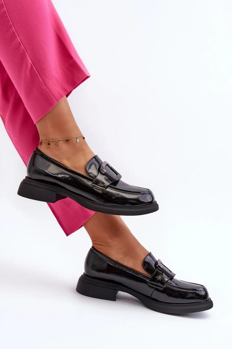 Mokasyny Damskie Skórzane|Mokasyny Damskie Lakierowane>Buty damskie Vinceza Skórzane Lakierowane Mokasyny Damskie Czarne Fidodia