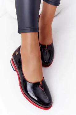 Sale Maciejka Skórzane Lakierowane Półbuty 05035-20 Czarne