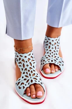 Sandały Ażurowe|Sandały Na Koturnie><noscript><img width=