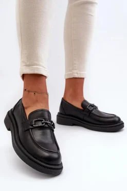 Loafersy Damskie|Mokasyny Damskie Skórzane></noscript>Evento Skórzane Mokasyny Damskie Czarne Keelana