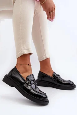 Best Skórzane Mokasyny Damskie Lakierowane Czarne Keelana Damskie Loafersy Damskie|Mokasyny Damskie Lakierowane
