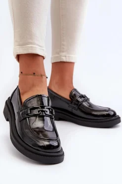 Best Skórzane Mokasyny Damskie Lakierowane Czarne Keelana Damskie Loafersy Damskie|Mokasyny Damskie Lakierowane