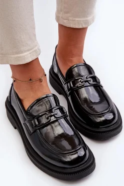 Best Skórzane Mokasyny Damskie Lakierowane Czarne Keelana Damskie Loafersy Damskie|Mokasyny Damskie Lakierowane
