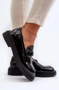 Best Skórzane Mokasyny Damskie Lakierowane Czarne Keelana Damskie Loafersy Damskie|Mokasyny Damskie Lakierowane